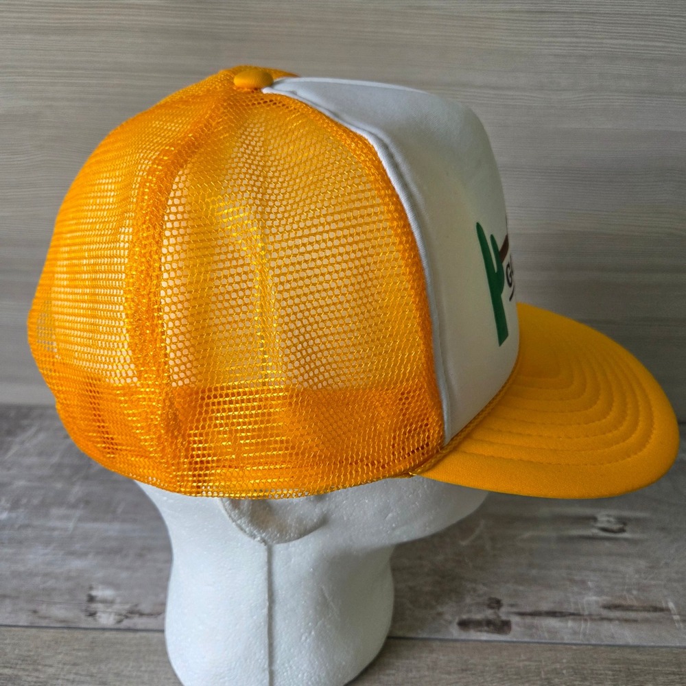 Vtg Nissin Trucker Hat Foam Cap Good Life Mesa Arizona Yellow White Mesh Retro - Picture 5 of 12